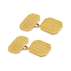 Antique Engraved Cufflinks 9ct Yellow Gold