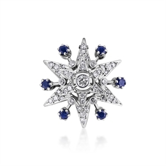 Sapphire & Diamond Double Star Brooch