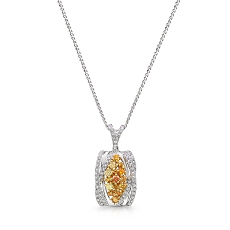 Fancy Yellow Diamond Pendant With Graduated Bail