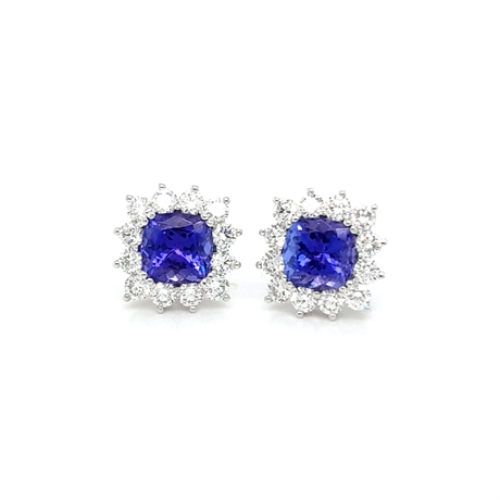 Tanzanite Diamond Earrings 3.71ct