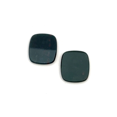 Pair Bevelled Edge Bloodstone Cushion Flat Loose Gemstones 17x15mm