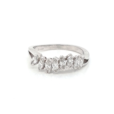 Marquise Cut Diamond Half Eternity Ring 