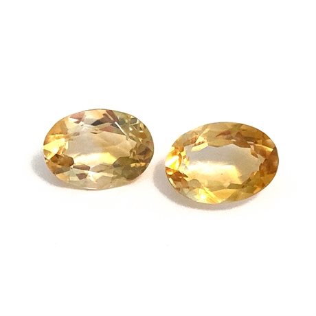 12.85ct Oval Yellow Pair Of Citrine Loose Gemstone 15x11mm