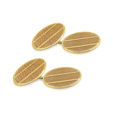 Oval Antique 9ct Yellow Gold Cufflinks