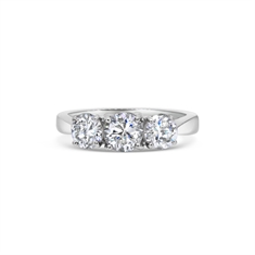 Three Stone Brilliant Cut Claw Set Diamond Engagement Ring