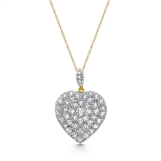 Victorian Silver & Gold Diamond Set Heart Pendant
