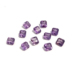 Radiant Cut Amethyst Loose Gemstones 7x6mm