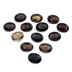 Smoky Quartz Oval Brown Faceted Loose Gemstones 13x9mm