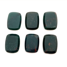 Bloodstone Cushion Buff Top Double Bevelled 16x12mm