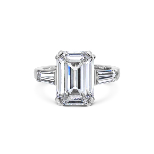 Round and Baguette Diamond Engagement Ring - Turgeon Raine